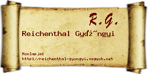 Reichenthal Gyöngyi névjegykártya