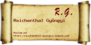 Reichenthal Gyöngyi névjegykártya